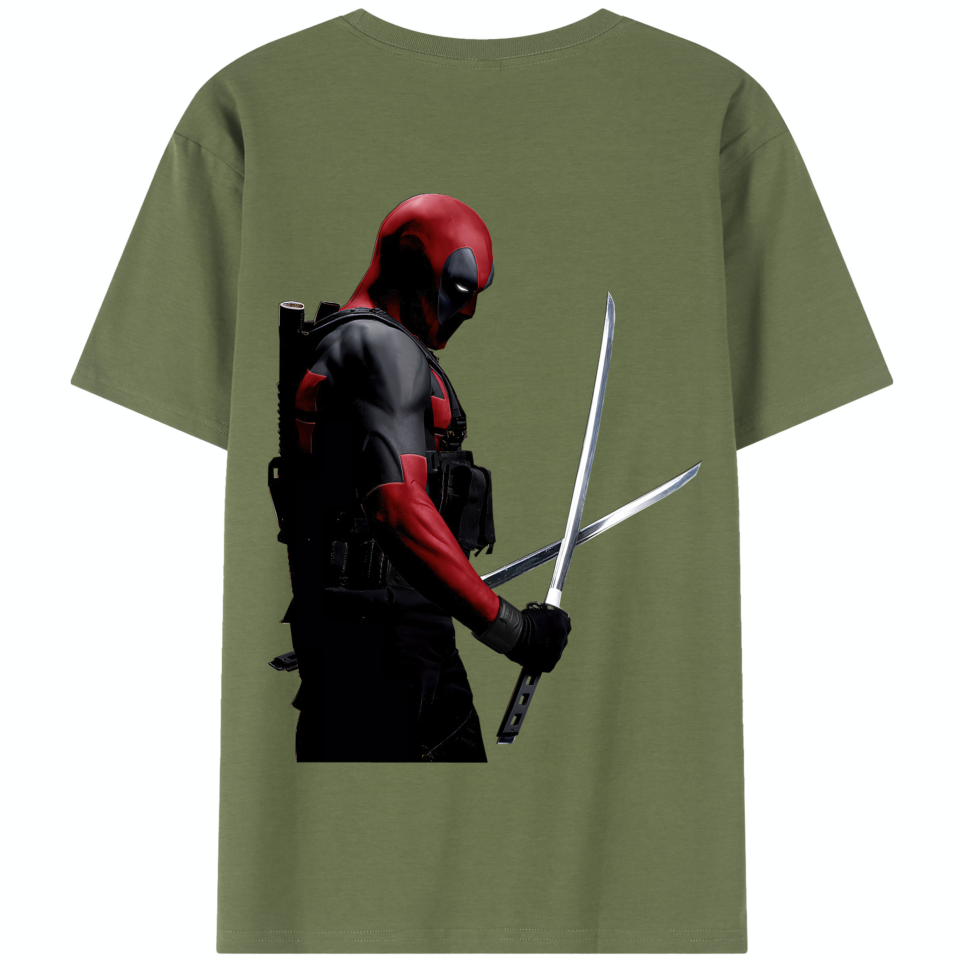 （画像用） Deadpool デッドプール 綿100％半袖Tシャツ（背面プリント）